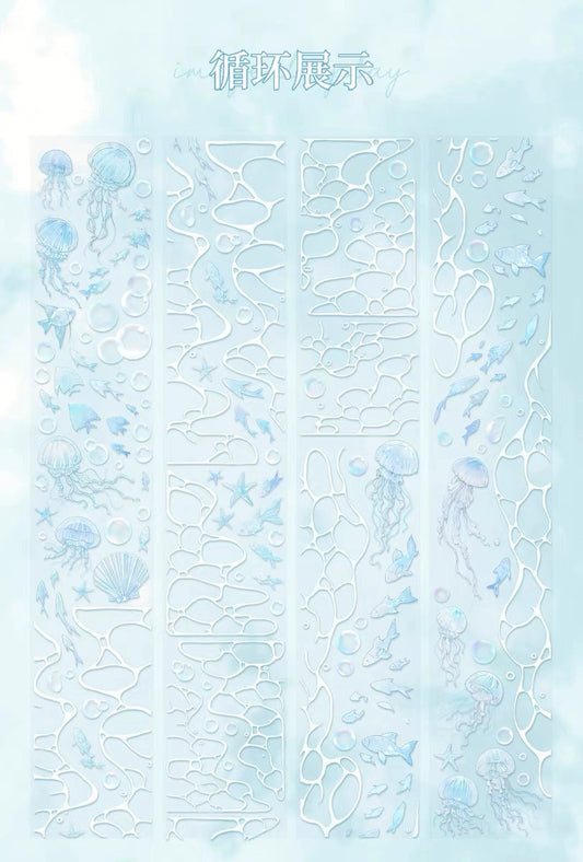 2298 - Blue Ocean 5.5x100cm Shell Luster PET Tape