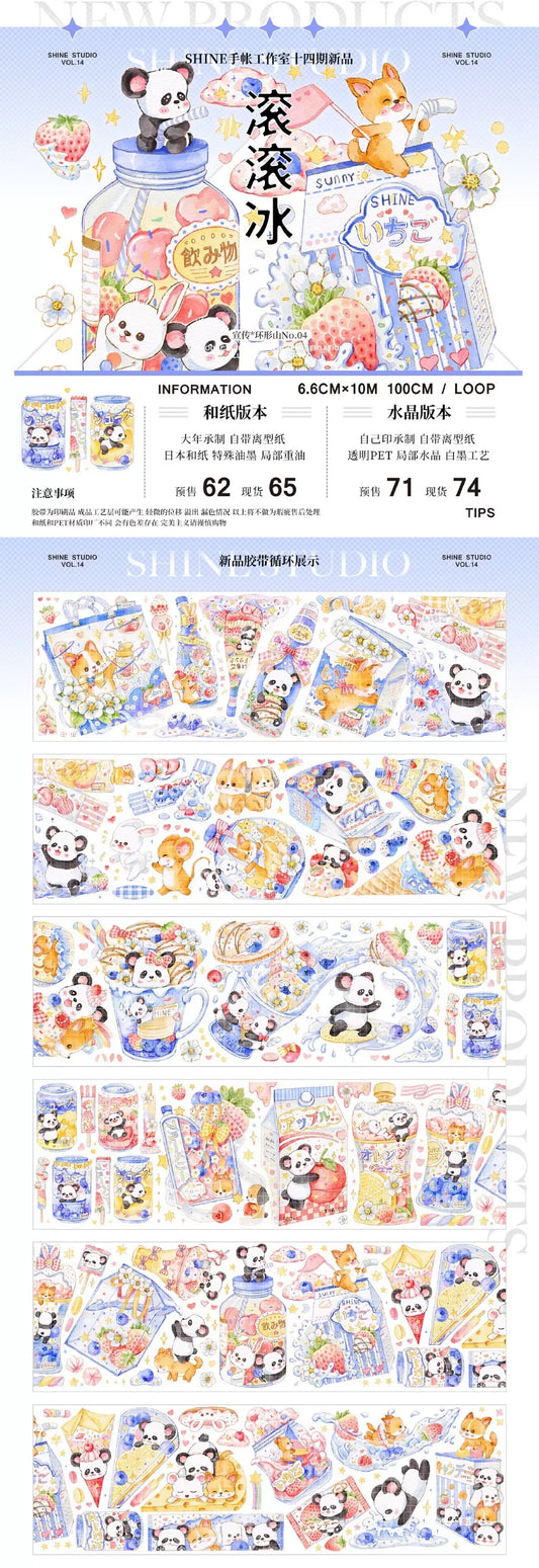 0411 - PANDA 6x100cm Iridescent PET Tape