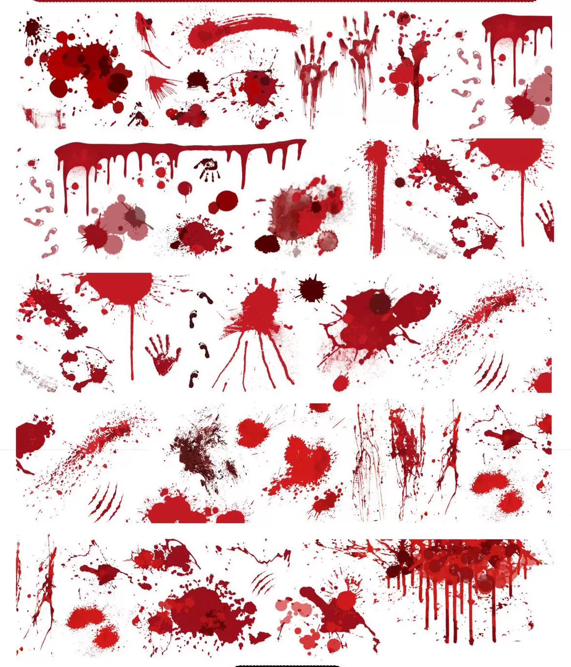 0180 - BLOOD 6x100cm Hot Stamping Red PET Tape