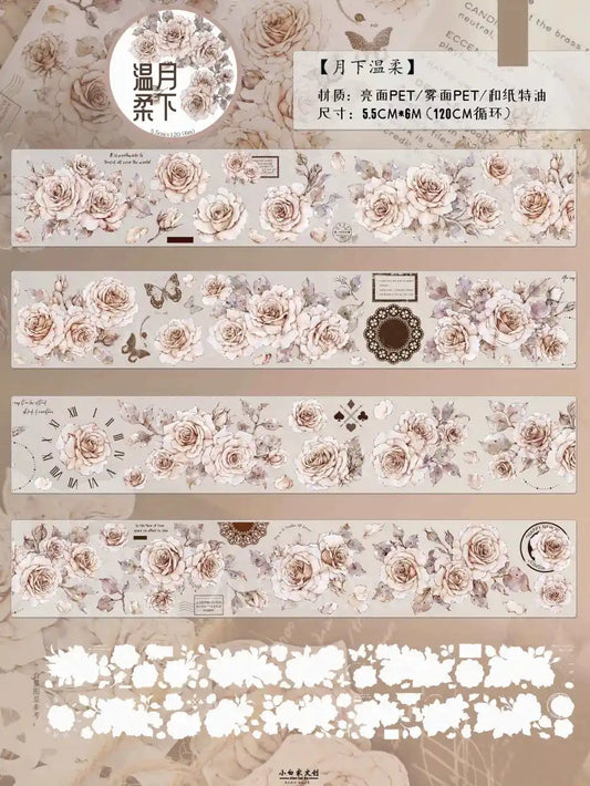 2443 - Champagne Roses 5.5x120cm Glossy PET Tape