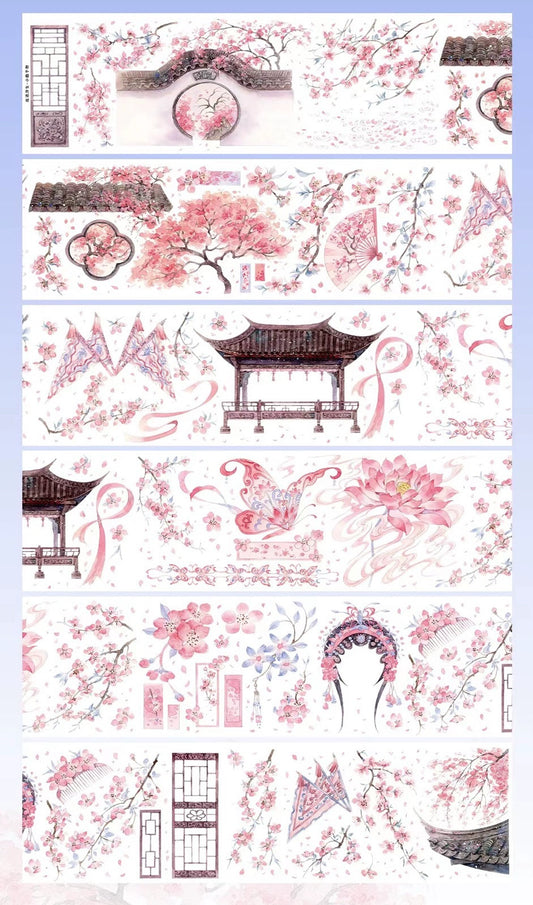 2247 - Pink Cherry Blossom Background 6x100cm Shell Luster PET Tape