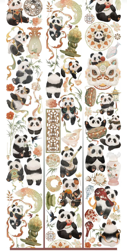 0707 - PANDA Cute 7.5x129cm Shell Luster PET Tape