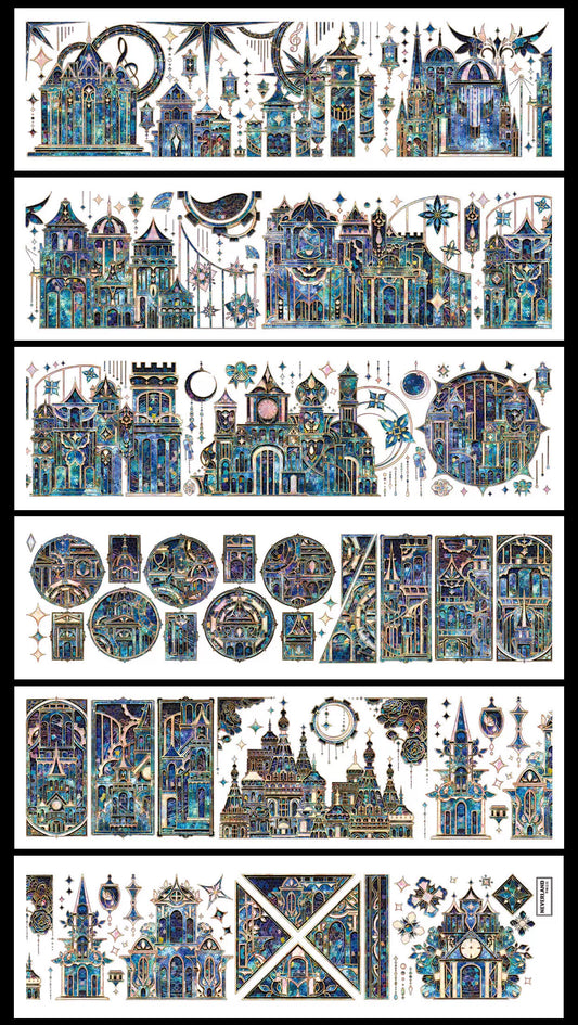 1820-NEVERLAND Studio-7.5x150cm Holographic Gold PET Tape