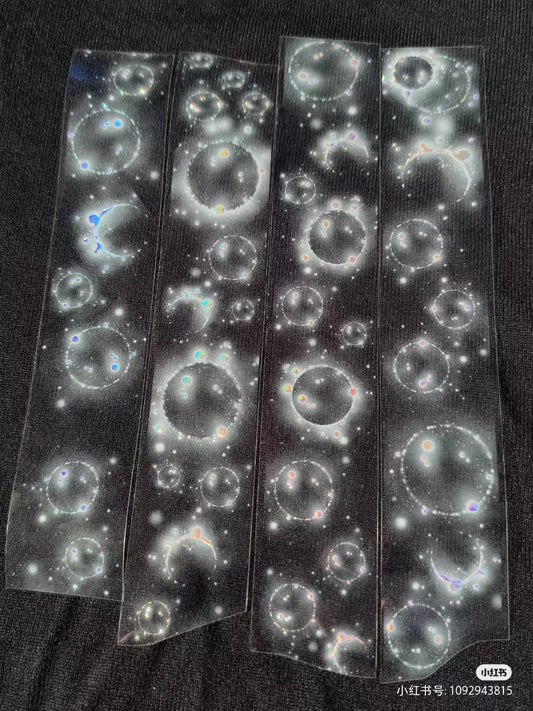 0854 - BUBBLE 4x88cm Holographic Silver PET Tape