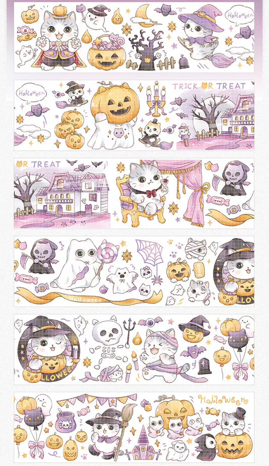 1263 - Halloween Cats 6x100cm Heavy Oil PET Tape