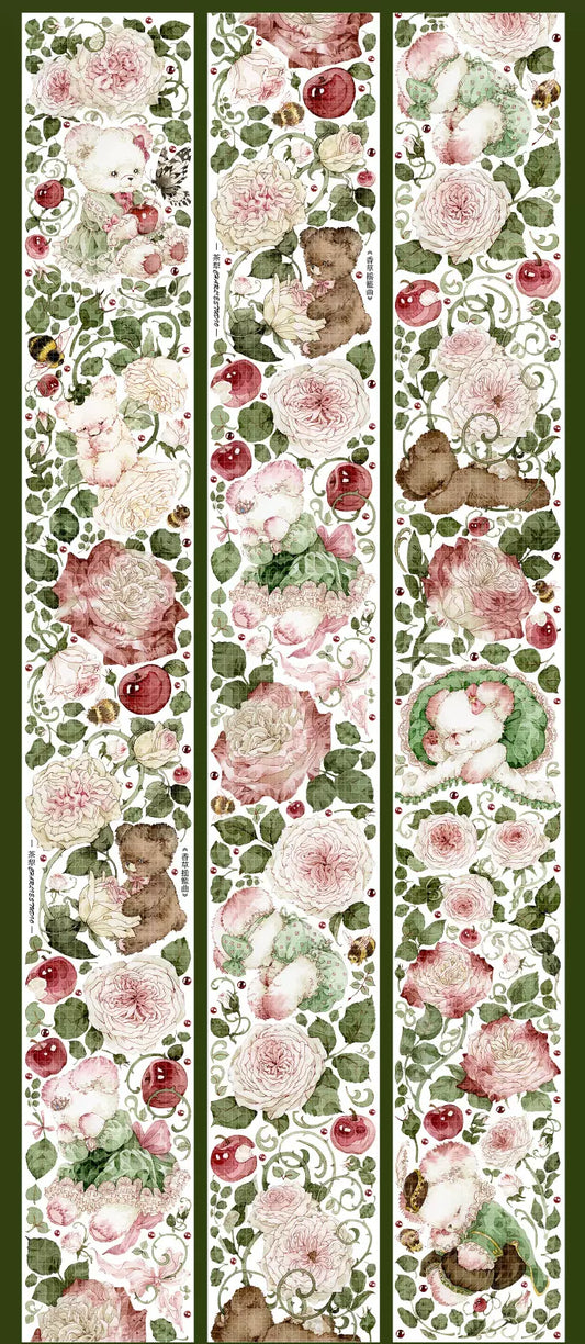 0022 - BEAR Flowers 6.5x100cm Shell Luster PET Tape