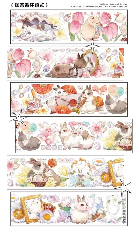 0608 - CUTE Bunny 6x100cm Shell Luster PET Tape