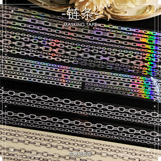 2820-NI CHOU SHA Studio-3x100cm Holographic Silver PET Tape