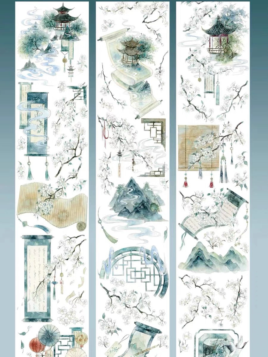 2248-Teal Oriental 6x100cm Shell Luster PET Tape