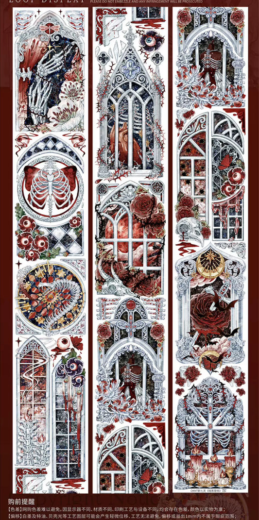 0212 - GOTHIC 6x100cm Hot Stamping Red PET Tape