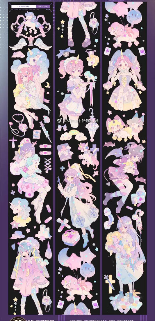 2467 - MENU STUDIO Unicorn Girls 6x100cm Shell Luster PET Tape