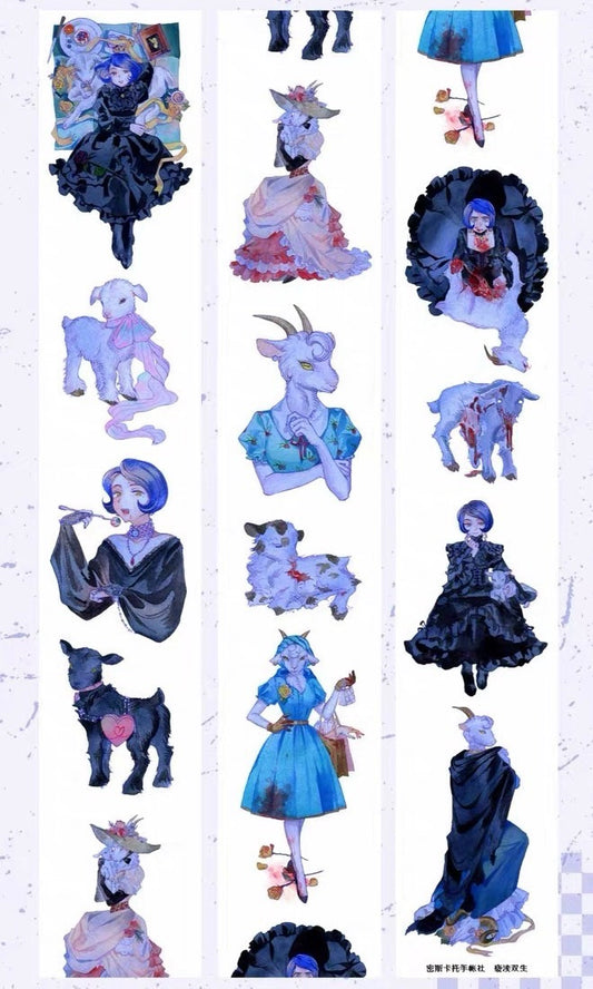 2174 - Gothic Goats 7x110cm Shell Luster PET Tape