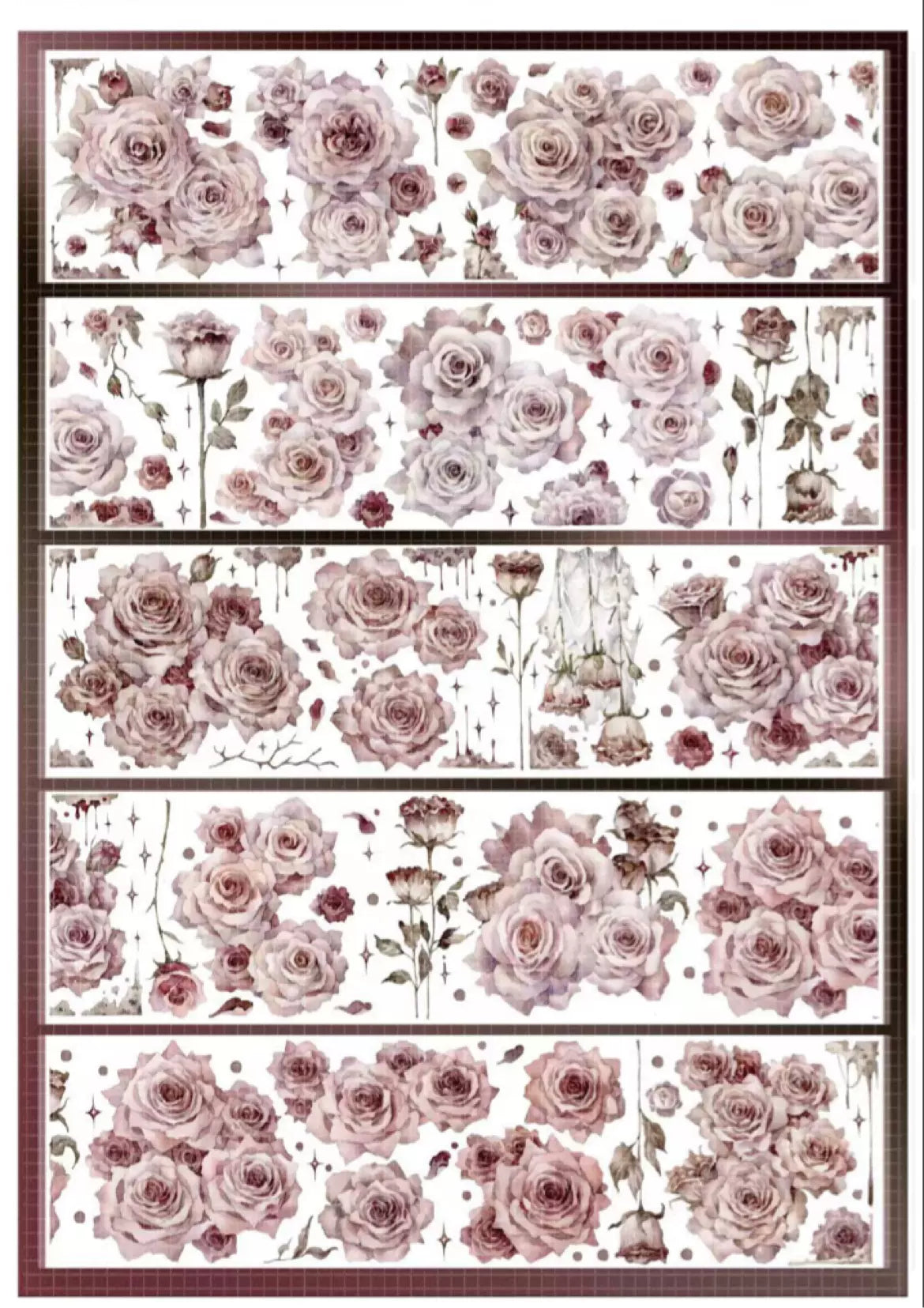 0333 - FLOWER 6.5x100cm Shell Luster PET Tape