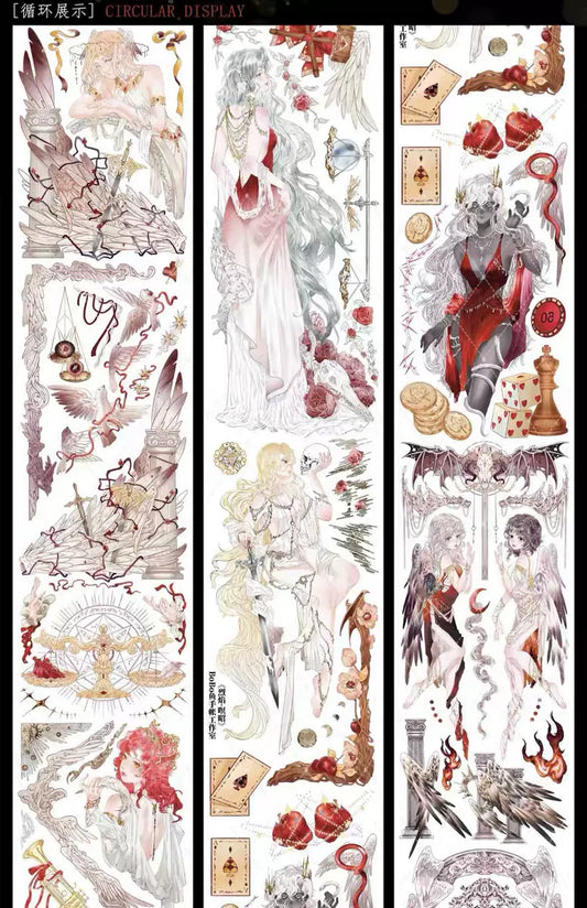 1656 - BOBO STUDIO Red Angels of Vice 6.5x100cm Shell Luster PET Tape