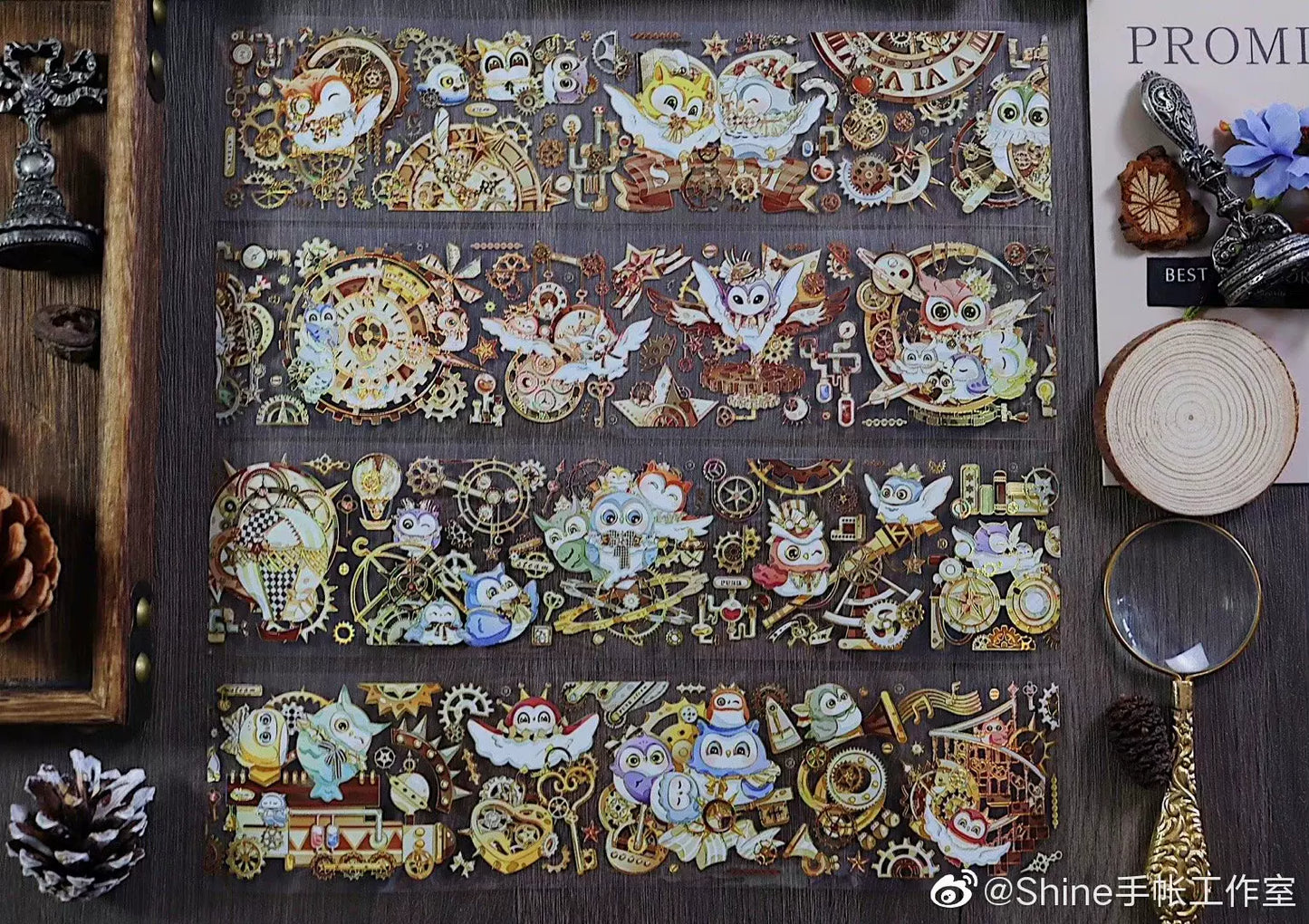 0698-Shine Studio-6.2x100cm Holographic Gold PET Tape