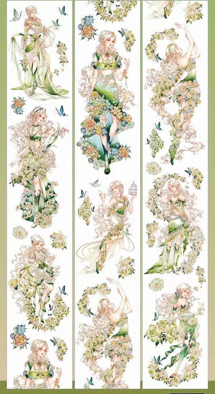 1436 - ELEGANT FLOWER GIRLS 8x114cm Shell Luster PET Tape