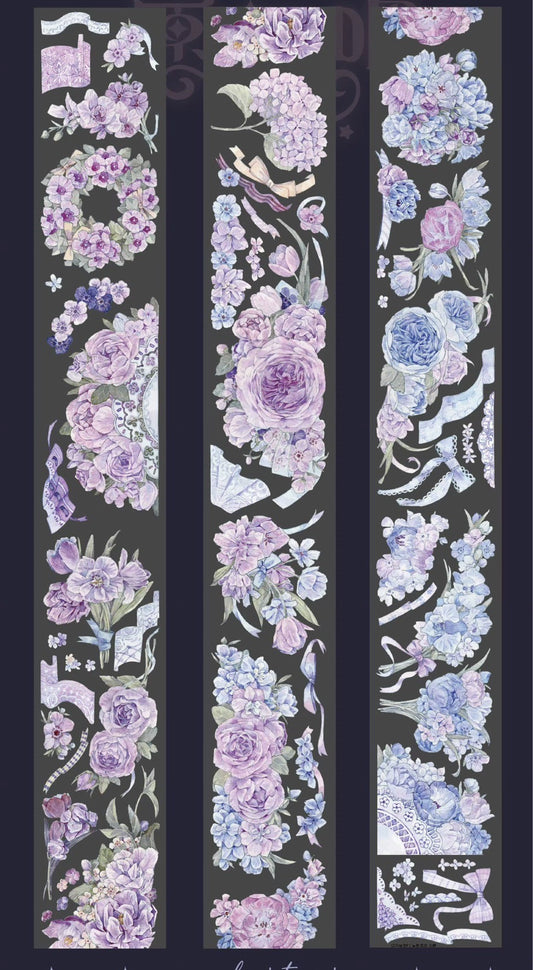 1845 - Purple Flower Background 6x125cm Shell Luster PET Tape