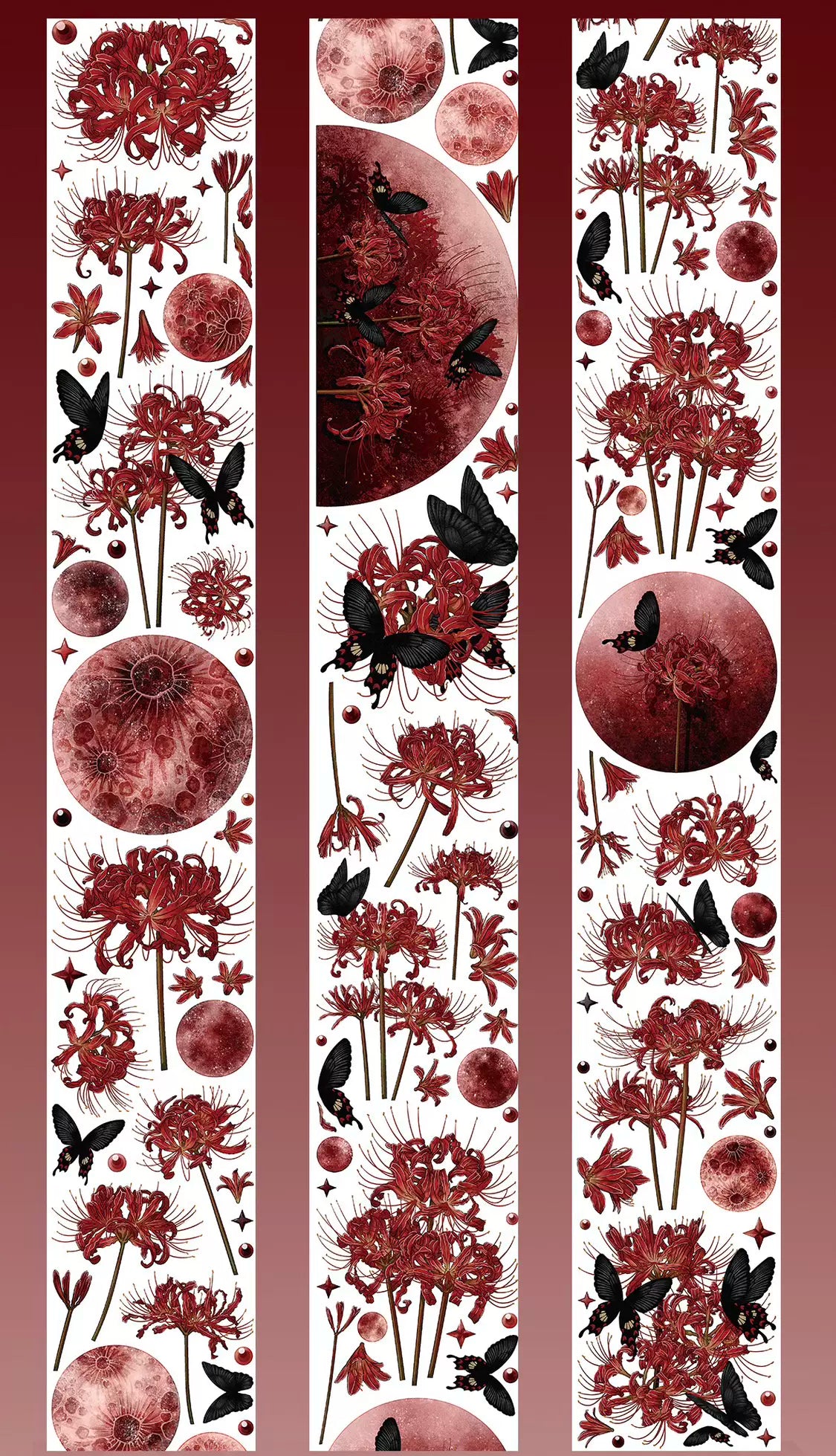 1188 - Blood Moon Curse 6x100cm Hot Stamping Red PET Tape