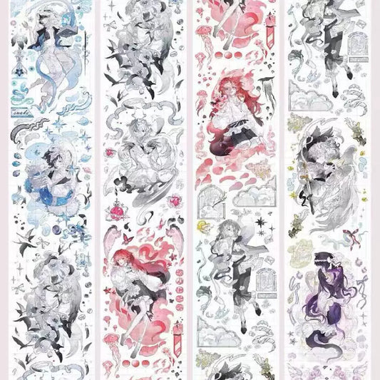 0202 - FAIRY Girls 6x100cm Silver Shell Luster PET Tape