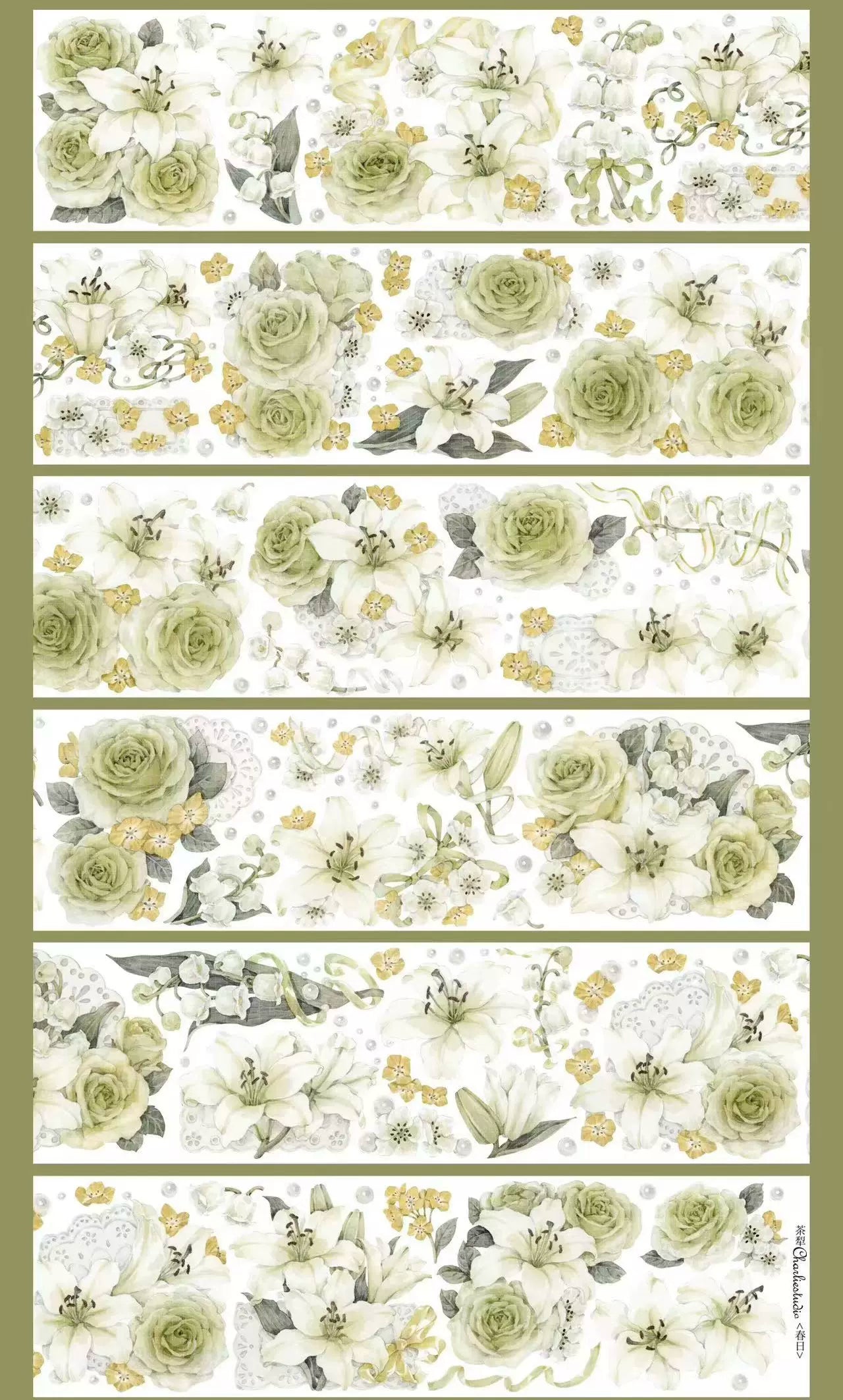 0019 - FLOWER Lily 6x100cm Shell Luster PET Tape