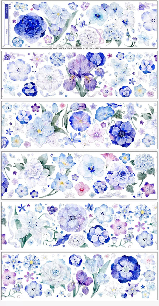 1352 - Purple Posies 6x100cm Shell Luster PET Tape