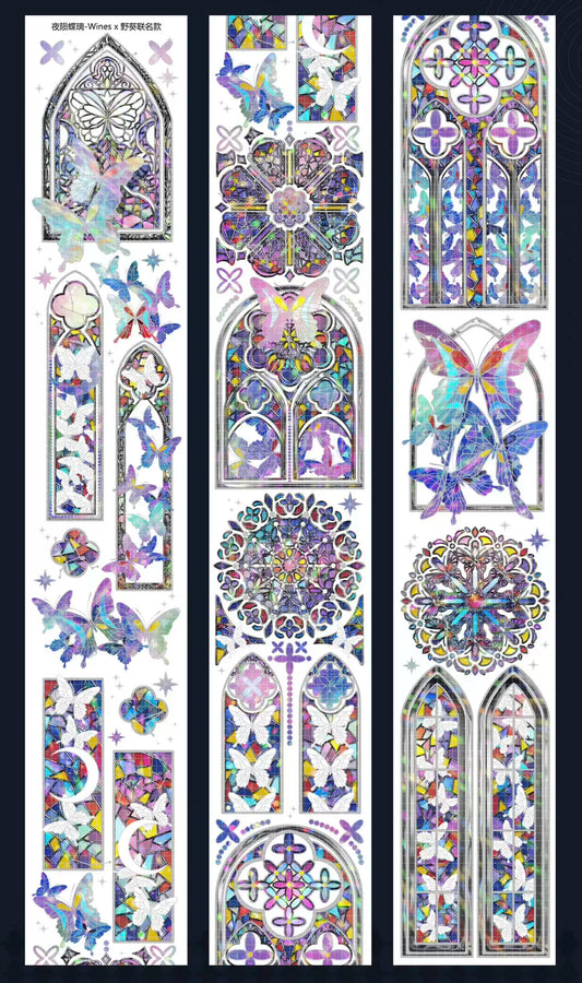 0449 - GOTHIC Window 6.5x100cm Holographic Silver PET Tape