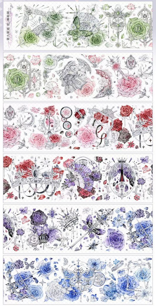 1823-NINTH FAIRWAY Studio-6.5x100cm Silver Shell Luster PET Tape