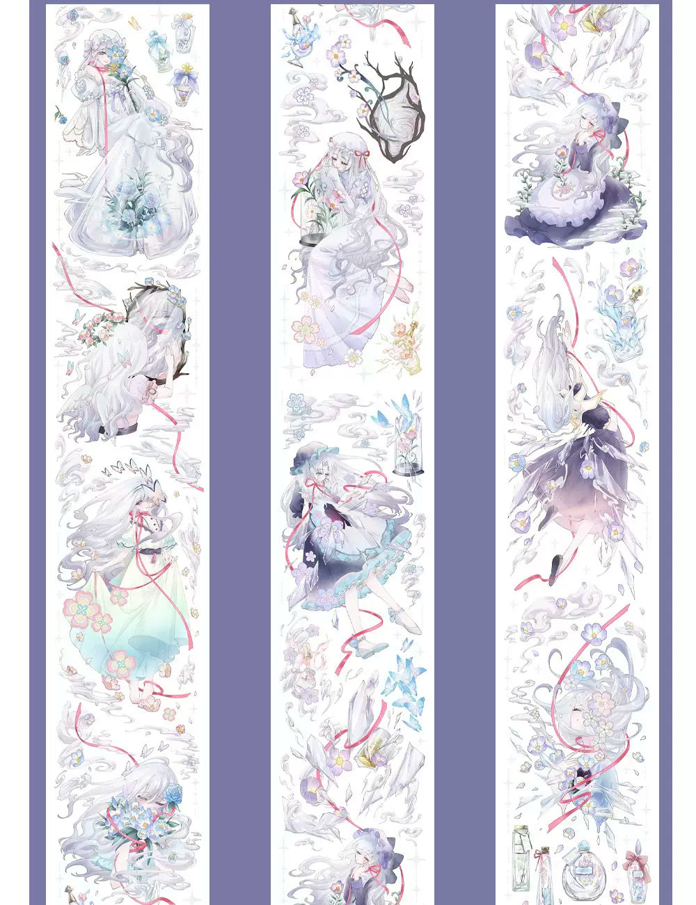 1329 - Ophelia Dreams in Blue 6.5x100cm Shell Luster PET Tape