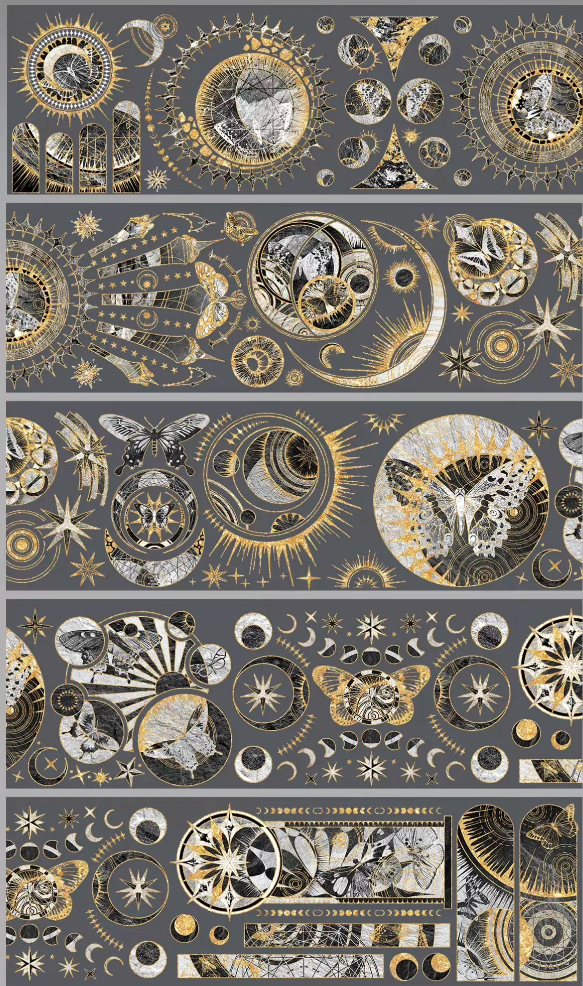 0812 - BACKGROUND 8x100cm Gold Foil Stamping PET Tape