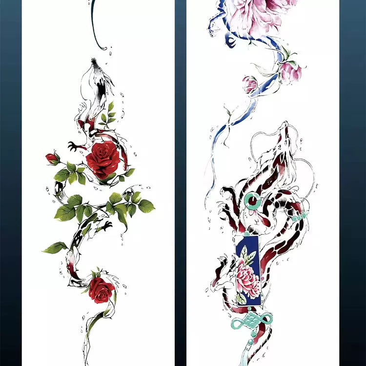 1699 - Flowers Dragons 7x110cm Shell Luster PET Tape