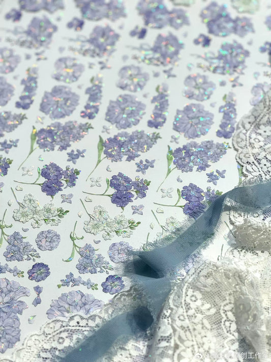 1617 - Purple Flowers 5.5x200cm Shell Luster PET Tape