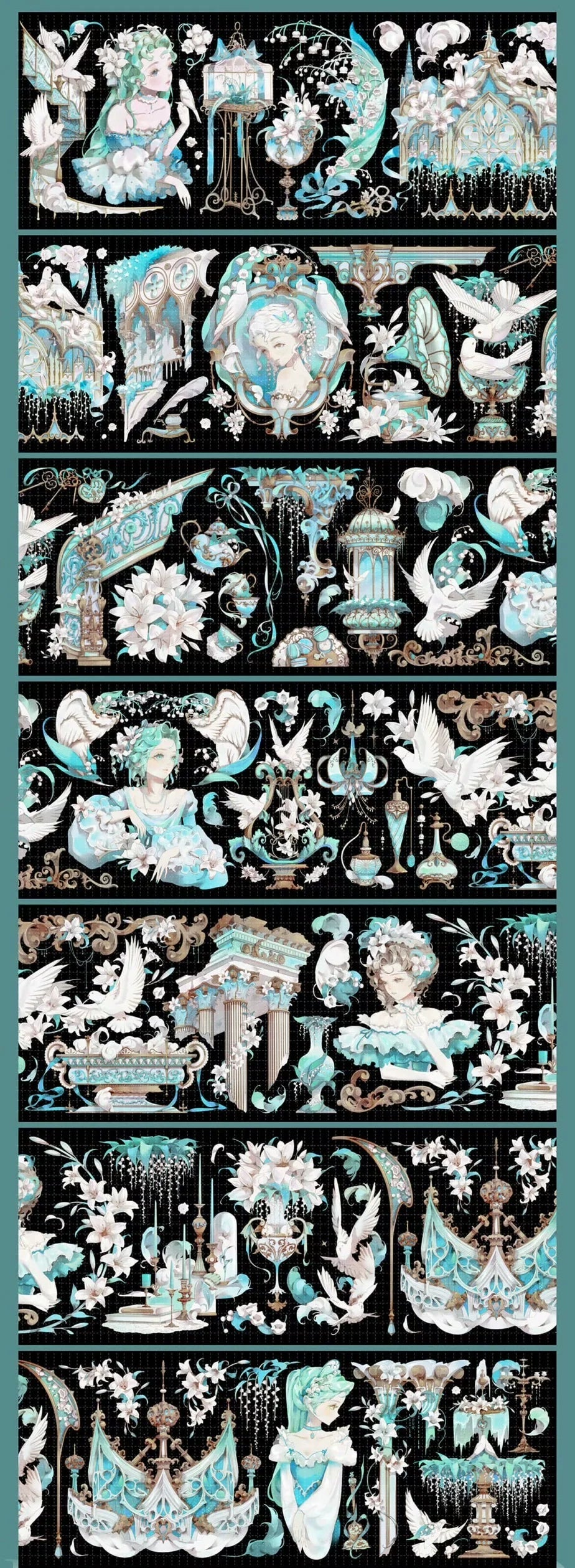 2832-Shine Studio-6.5x100cm Silver Shell Luster PET Tape