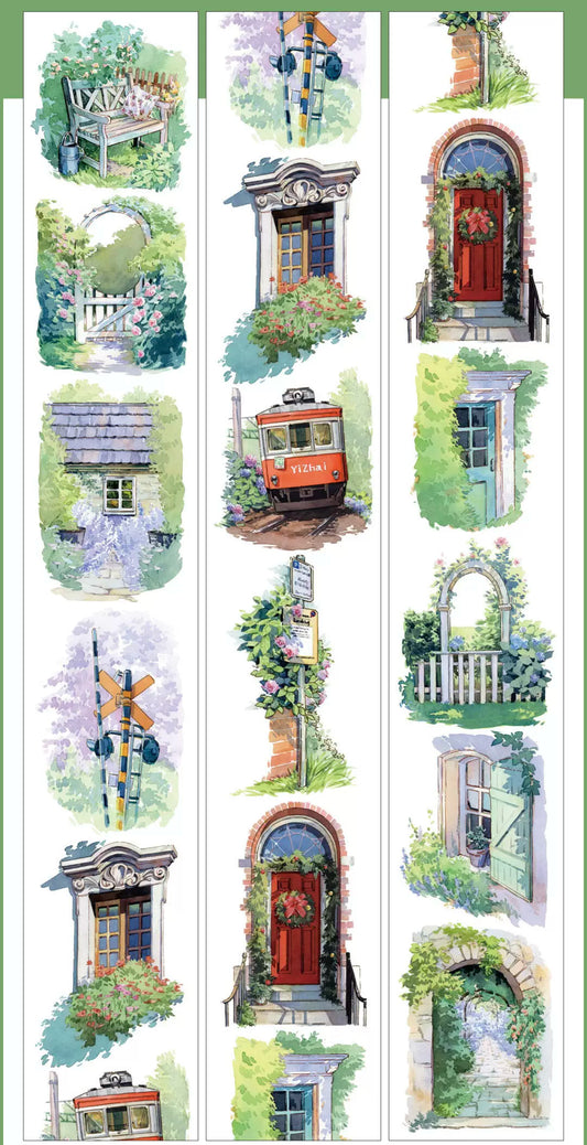 1533 - Train Station Garden 7x100cm Glossy PET Tape