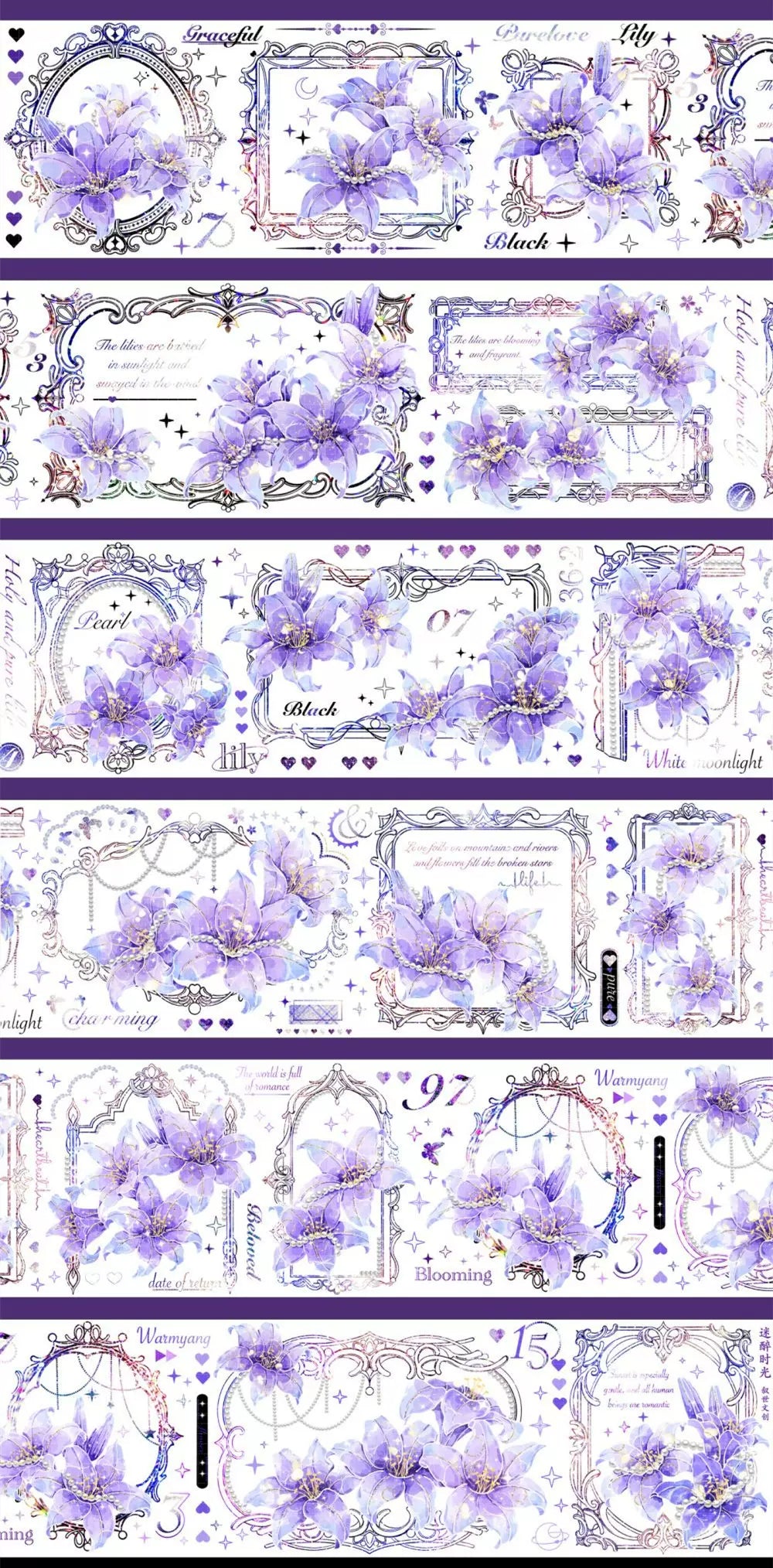 0313 - FLOWER Frame 6x100cm Shell Luster PET Tape