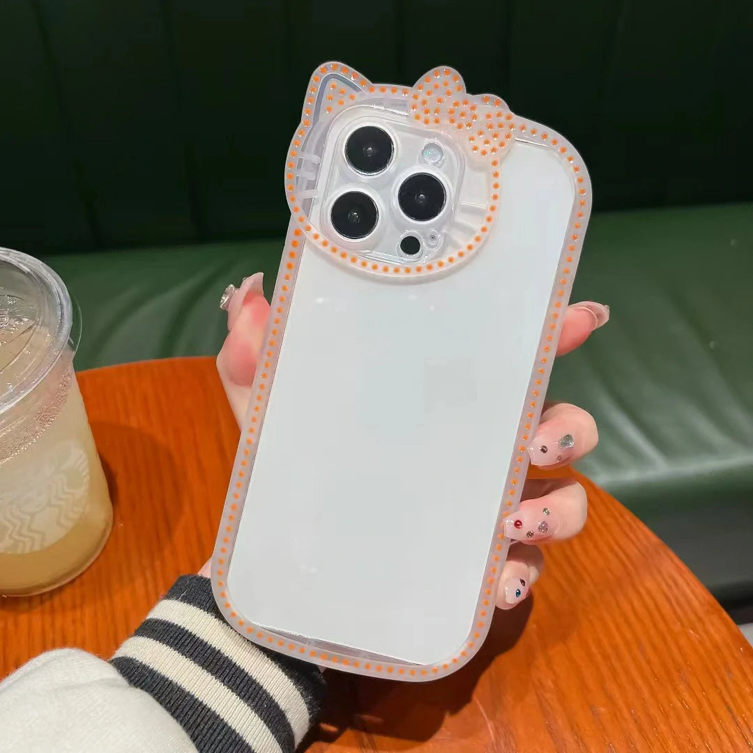 1401P002 Premium iPhone 13 iPhone 14 iPhone 15 Protective Light-Up Cat Case Blank Phone Case for DIY